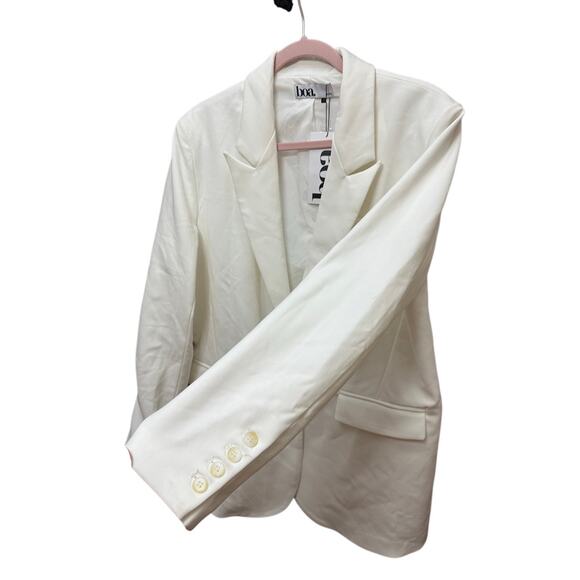 BOA Because Of Alice Boyfriend Blazer Size Medium Ivory White Oversized - Picture 13 of 13